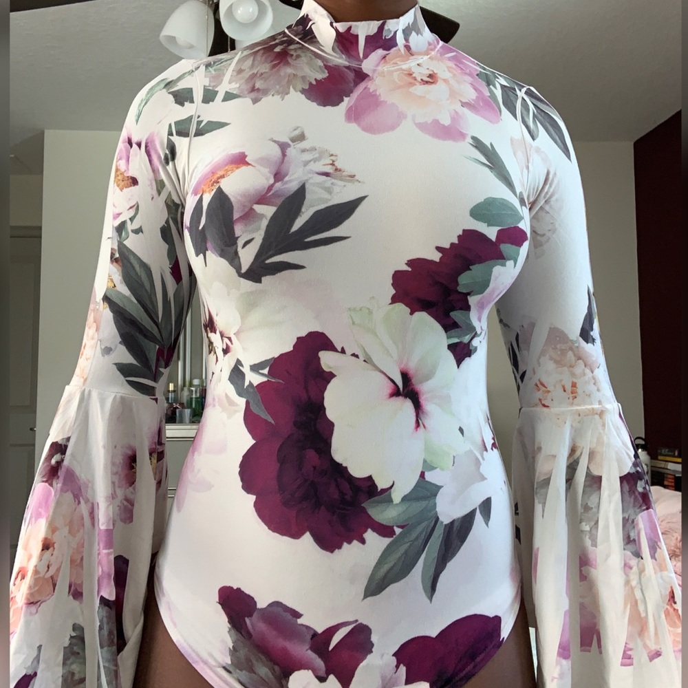 Long Sleeve Floral Bodysuit